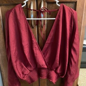 Cross front crop blouse size small